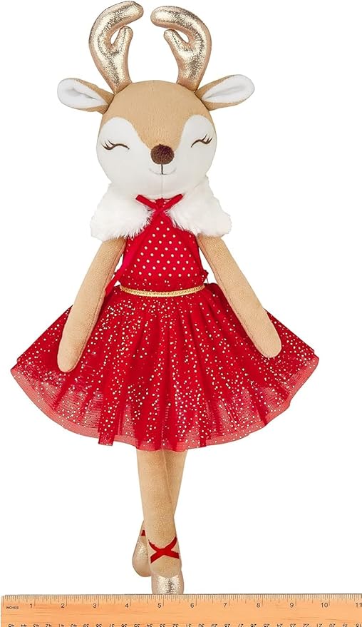Bearington Noella Plush Reindeer Ballerina Doll, 16.5 Inch