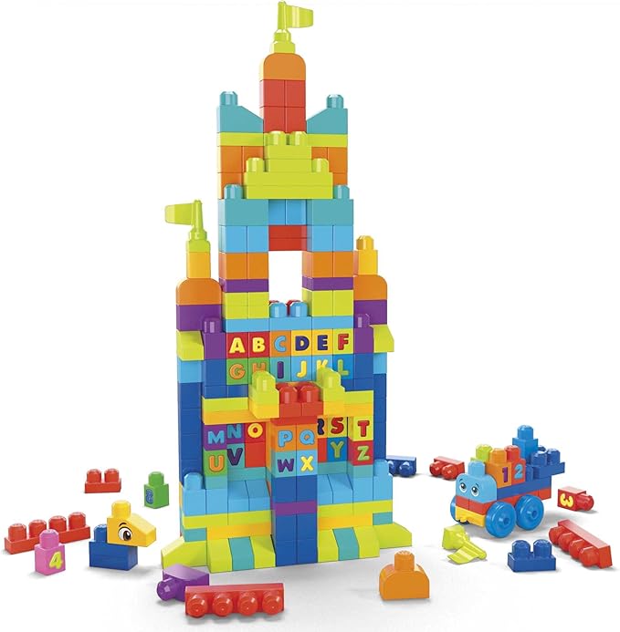 MEGA BLOKS First Builders Toddler Blocks Toys Set, Even Bigger Building Bag with 300 Pieces and Storage 1+ Years