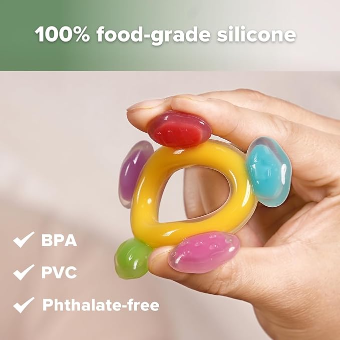 Haakaa Silicone Ferris Wheel Teether - Freezer Teething Toy for Babies 3-6 Months -1 Pack