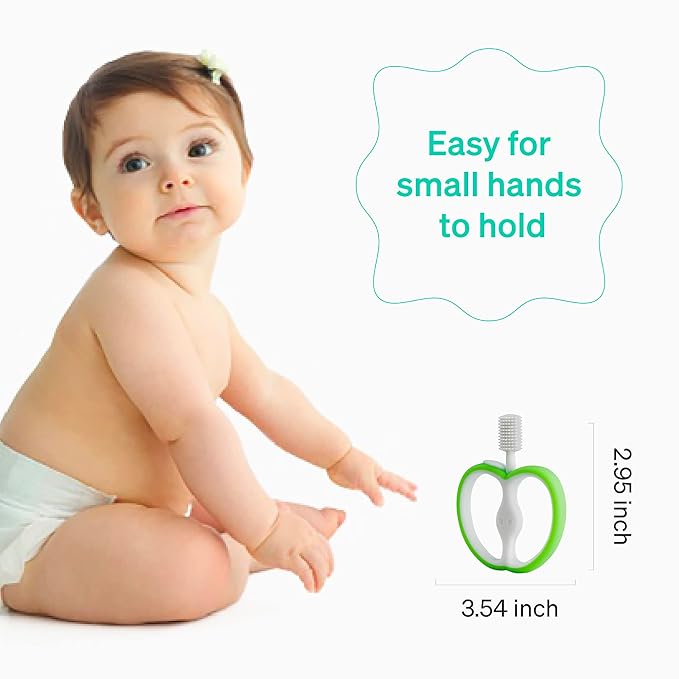 Training Baby Toothbrush, Silicone Baby Teething Toys for 4-12 Months Baby Teething Relief 4+ Months