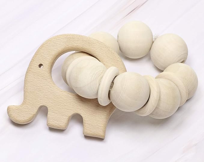 Baby Teething Toys Penta Angel 10Pcs Natural Wooden Teething Animal (10)