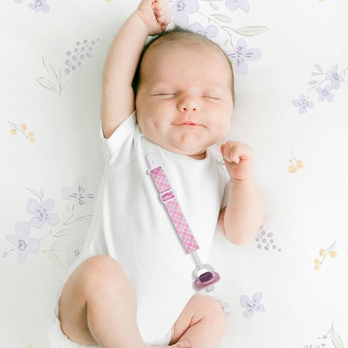 Baby Pacifier Clip with Adjustable Length Buckle,Paci Leash Binky Clips for Baby Boys and Girls 6 Gift