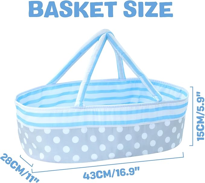BABESIDE Reborn Baby Dolls Bassinet with Handle Foldable Baby Doll 17-22 inch