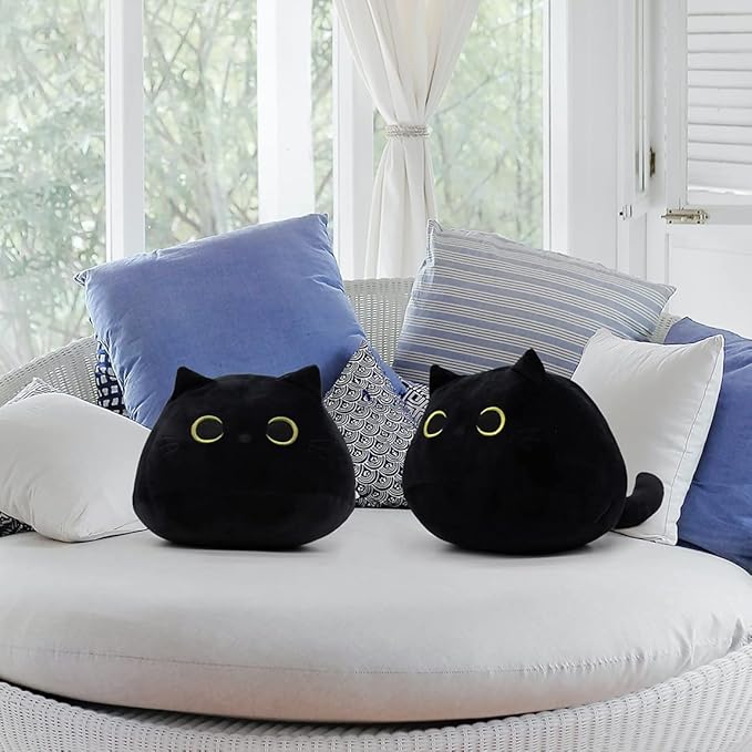 iBccly Black Cat Plush Toy: Soft, Stuffed Animal Pillow