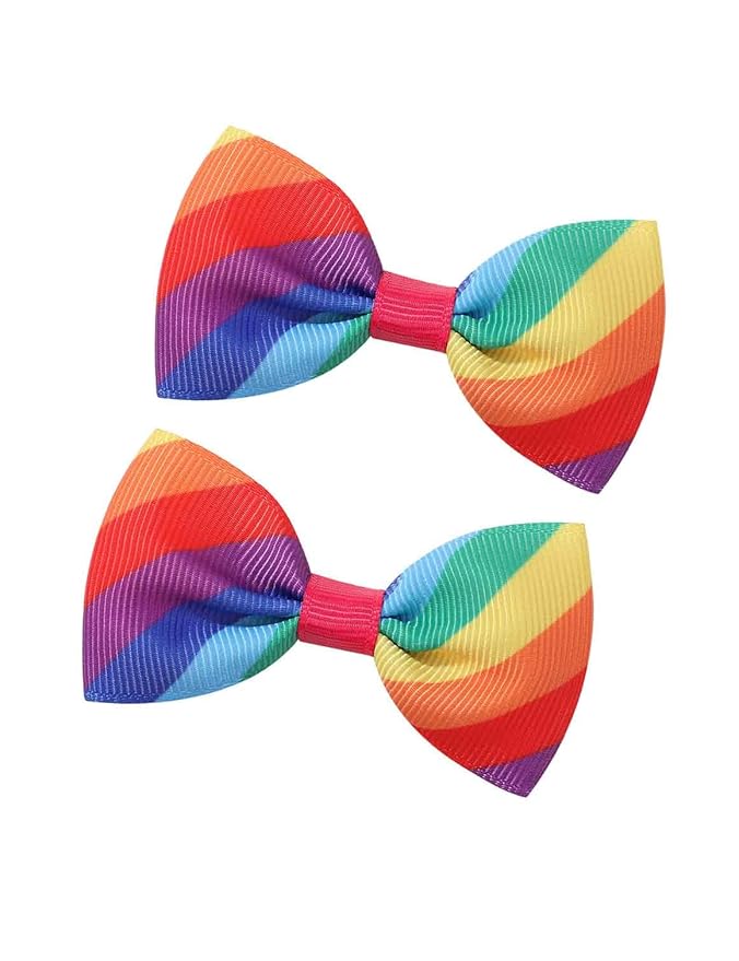 Baby Rainbow Snap Clips Bow Toddler Rainbow Clips Bowknot Infant JHP05 (2