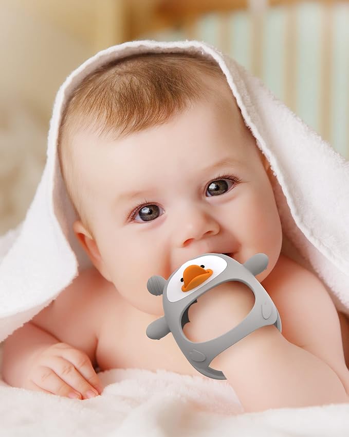 Teething Toys for Babies 0-6 Months, Never Drop Silicone Baby Teether