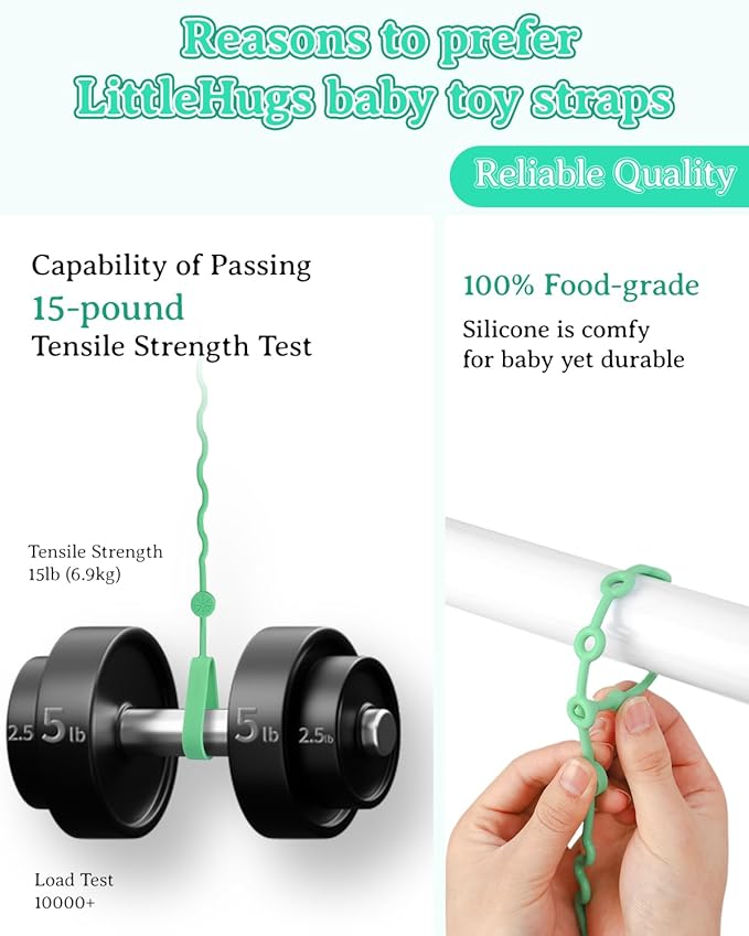 Toy Straps for Baby, 5pcs Adjustable Toy Holder for Stroller Accessories