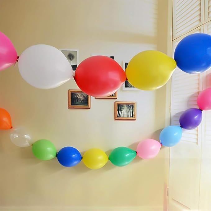 10 Inch Assorted Color Latex Link Balloon 50 Pcs Quick