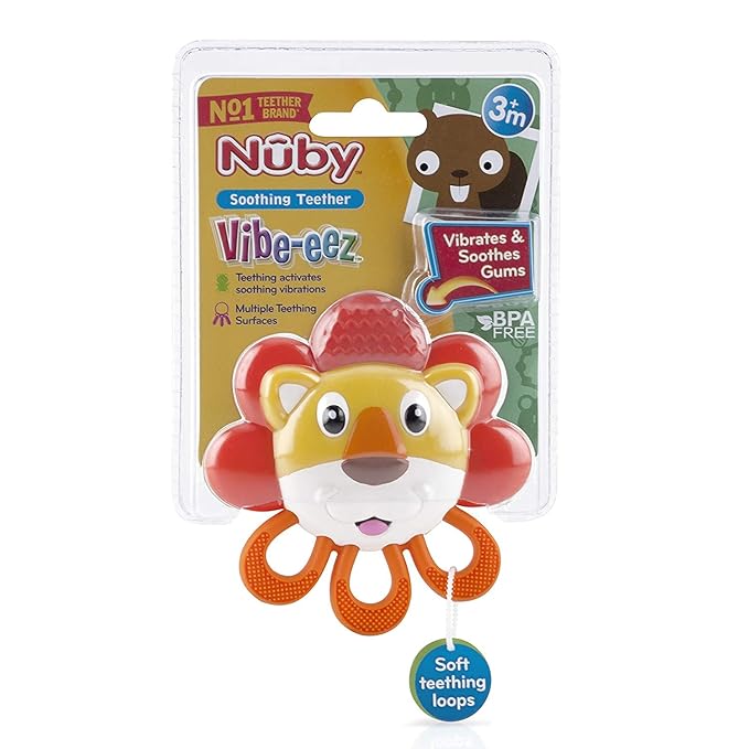 Nuby Vibe-eez Vibrating Teether - Battery Powered 3+ Months