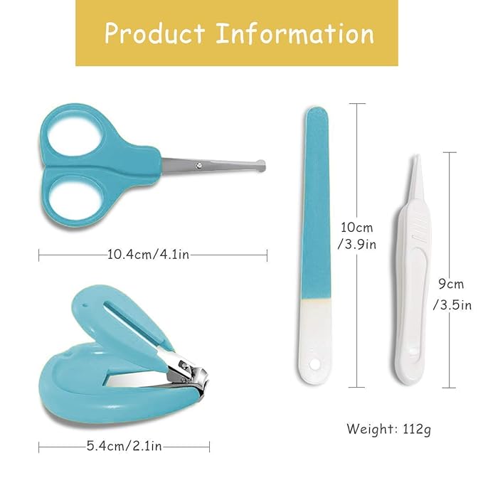 LALEY Baby Grooming Nail Cutter Kit for new born with Scissors/Baby Nail Clipper Safety Cutter & Manicure Pedicure Care Kit for infant and toddler (Blue)