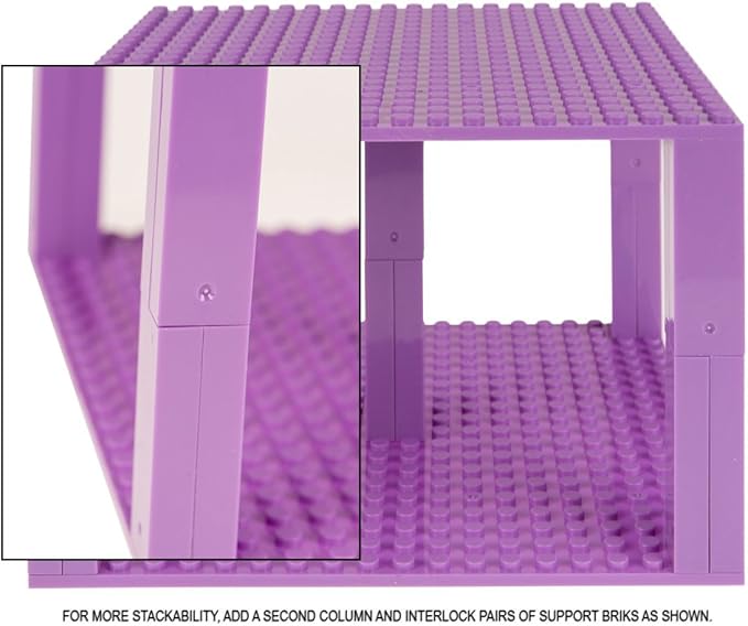 Strictly Briks 4 Pack Classic Stackable Baseplates 10x10 in, Building Bricks Plates with 32 x 32 Studs 100% Compatible 4 Plates 30 Stackers,
