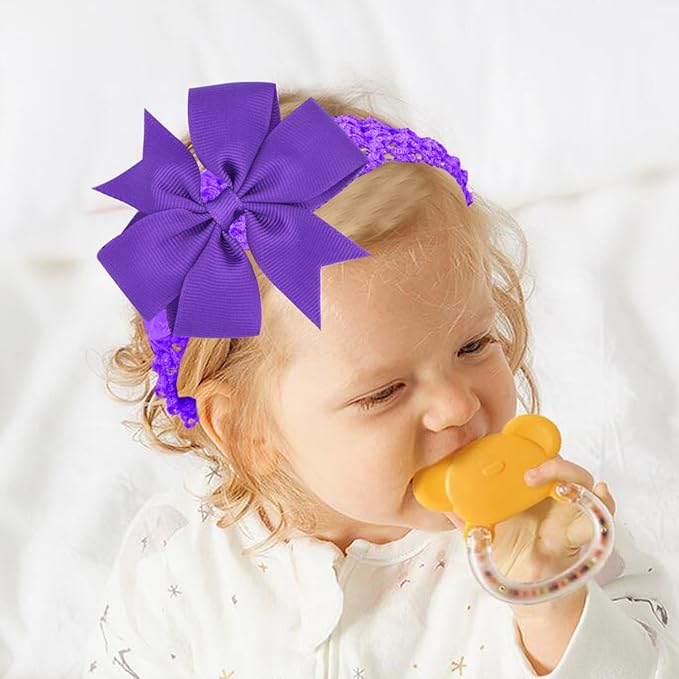 20PCS Baby Girl Bow Headbands,Turban Bows Headbands