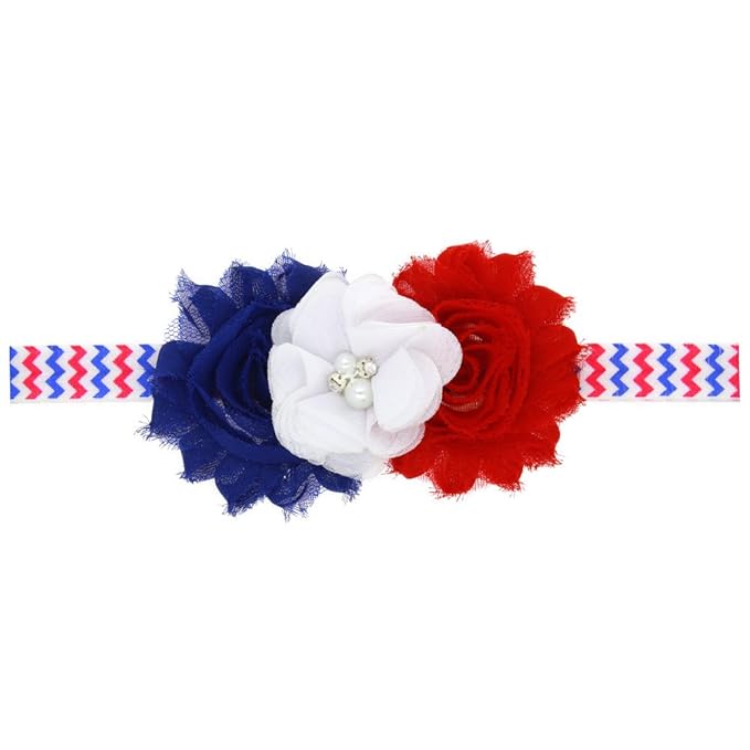 BBTDIN Patriotic Flower Baby Headband 4th of July Flower Hair JHN45 (A7)