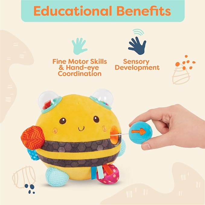 B. Sensory Plush Bumble Bee Baby ,Sensory Baby Toy – Bumpy Plush Bee with Fun Features 0 Months