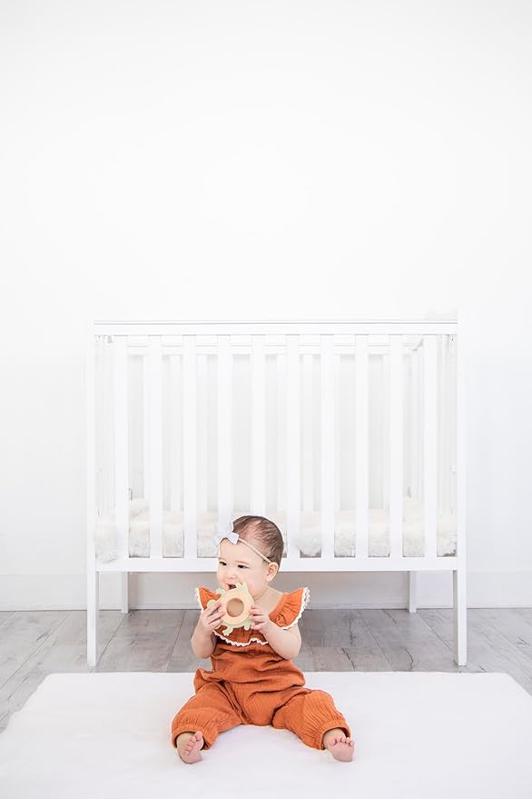 Pearhead Frog Wooden Baby Teether, Natural Wooden Teething Toy for Babies 0+ Months