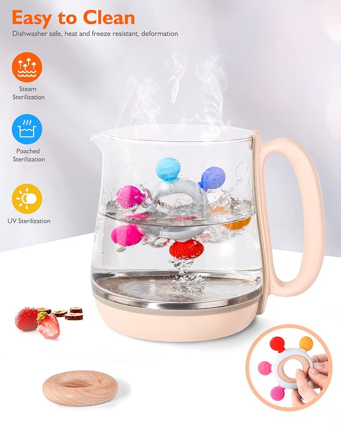 akolik Silicone Teething Ring, BPA-Free Teether for Newborns 3M+ Months