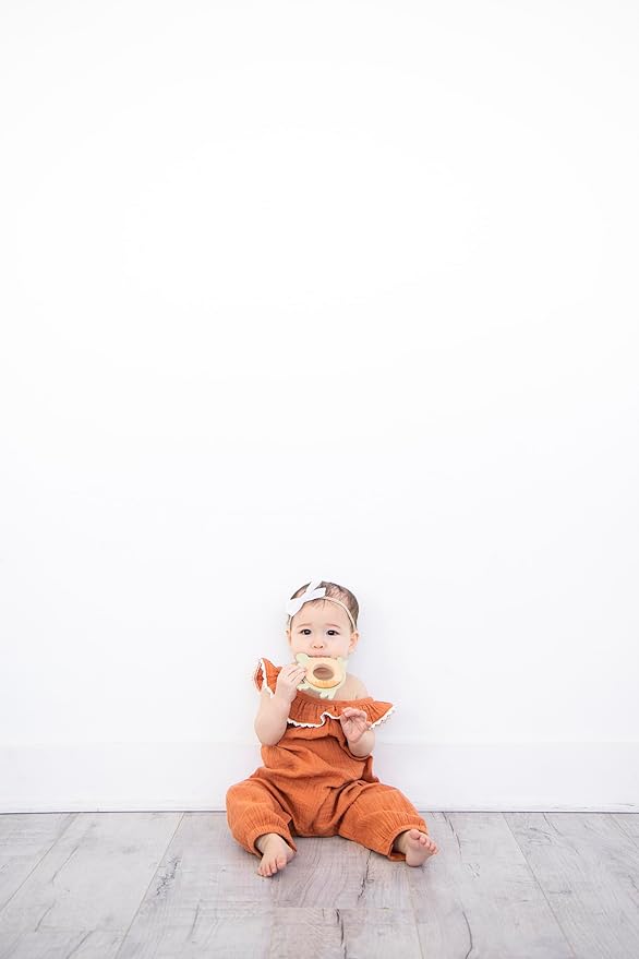 Pearhead Frog Wooden Baby Teether, Natural Wooden Teething Toy for Babies 0+ Months