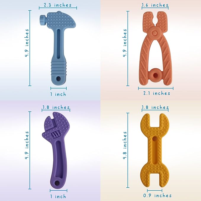 Fu Store 4 Pack Soft Silicone Teething Toys for Toddlers (8 Pack