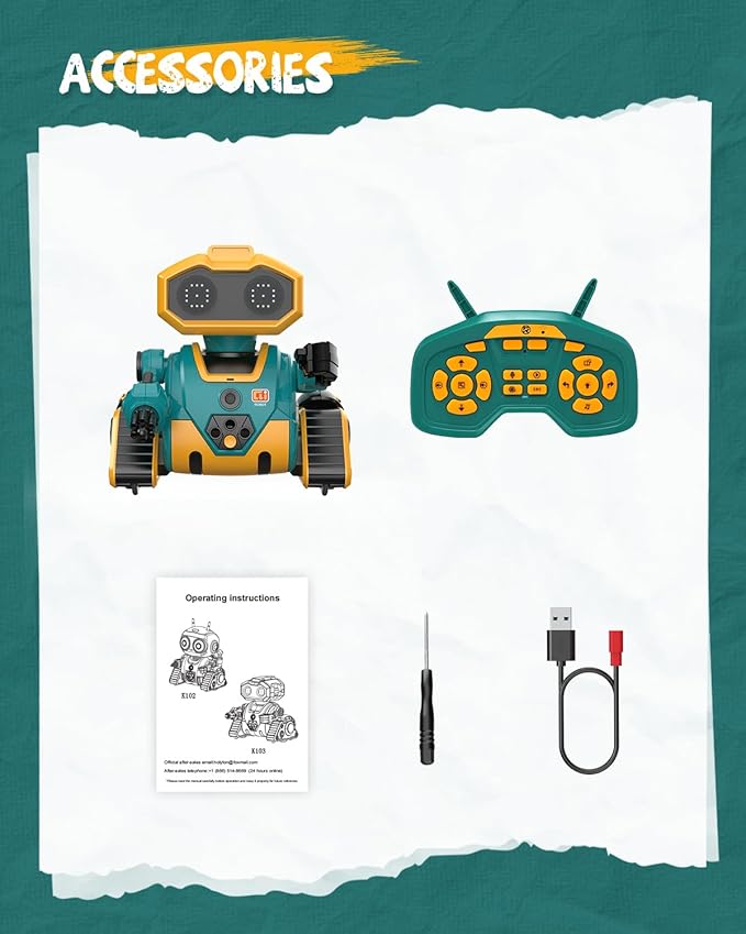 Holyton Robot Toys K103, Remote Control Robots for Kids with Editable Actions