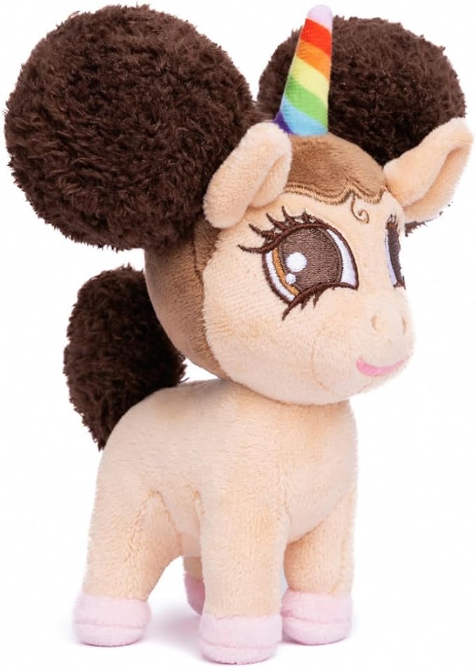 Baby Alexis Unicorn Plush Toy with Afro Puffs (Standing) - 6 inch