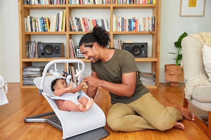 Ergobaby Evolve 3-in-1 Bouncer Toy Bar Accessory, Ocean Wonders Light Grey