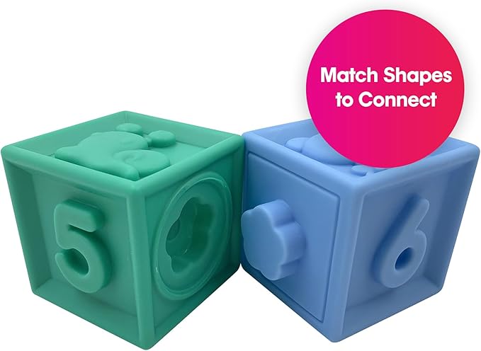 Edushape Mix & Match Textured Blocks - Set of 10 Stacking Blocks
