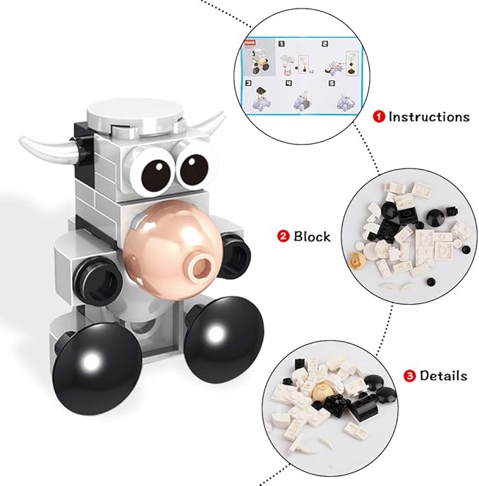 HomeMall Building Blocks Animals 10 in 1 STEM Building Bricks, Animals Toys Learning Set (10 PCS