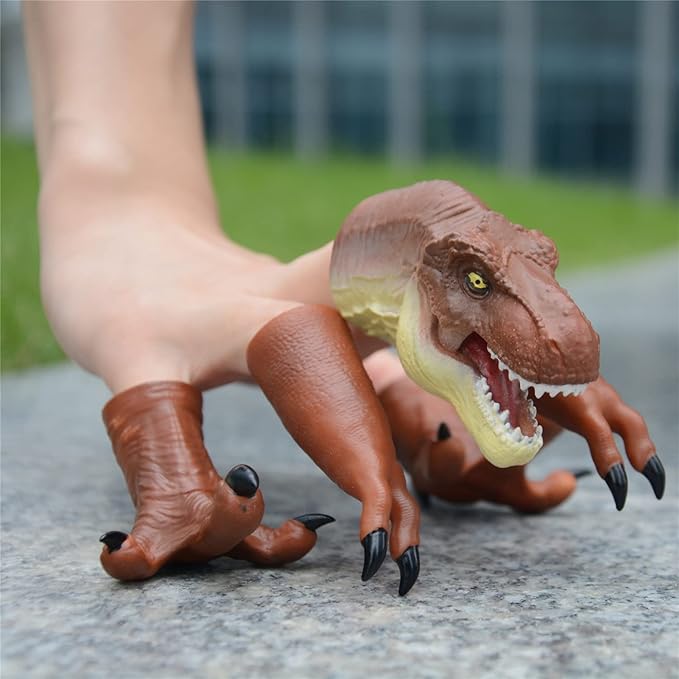 HugOutdoor New T-Rex Dinosaur Finger Puppet Toy Cosplay Novelty Christmas