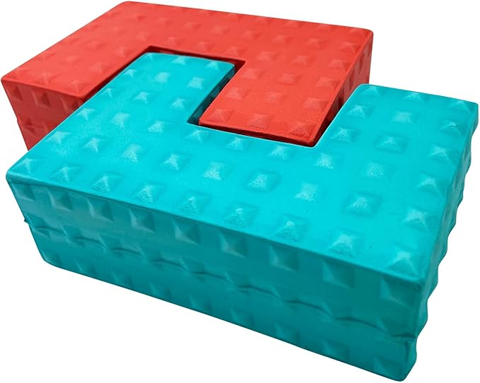 Edushape Sensory Puzzle Blocks - Set of 18 Colorful Textured Interlocking Construction Stacking Blocks 1-3