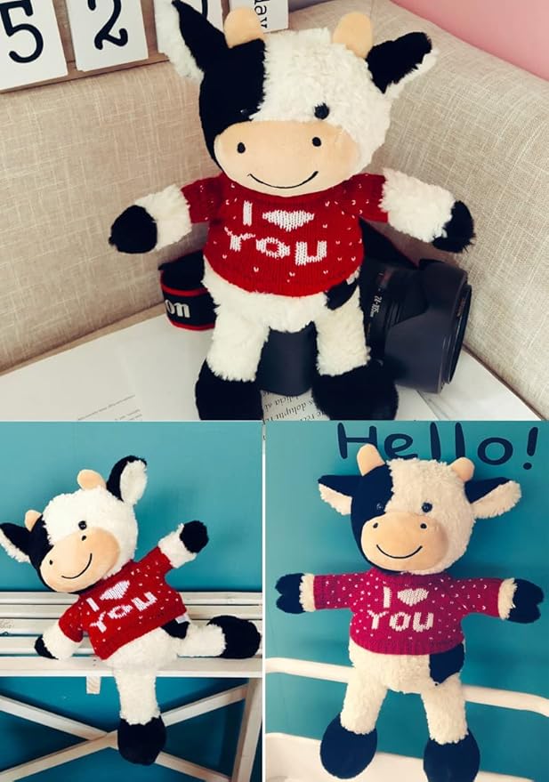 HWD 13'' Soft Cow Plush Dolls Stuffed Animals Toys Gifts for Kids, Toddler