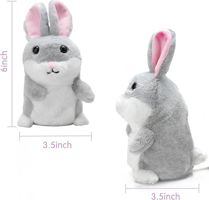 HOMILY Talking Rabbit, Repeats What You Say Plush Animal Toy Electronic Hamster Mouse for Boys