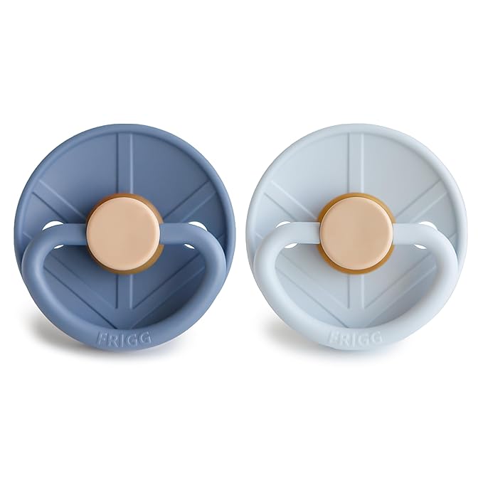 FRIGG Little Viking Natural Rubber Baby Pacifier 2-Pack | Made in Denmark 0-6 Months)