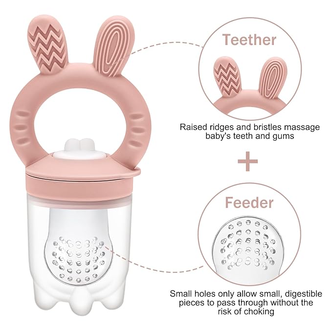 Baby Food Fruit Feeder & Mini Freezer Nibble Tray, Breastmilk Popsicle Molds for Baby Cooling Relief