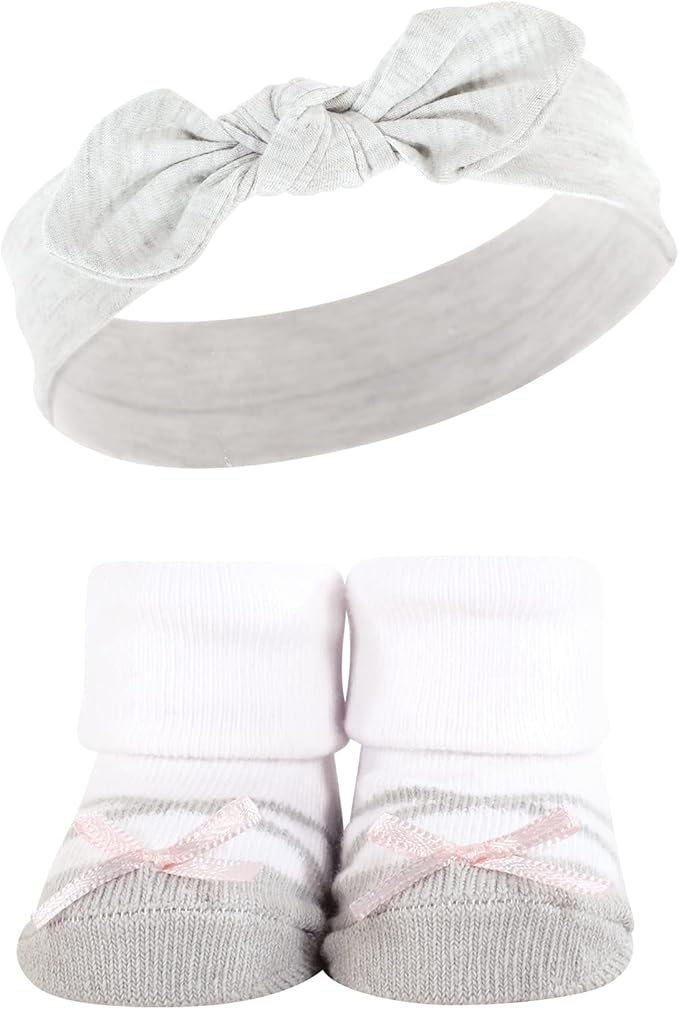 Hudson Baby Girl's Headband and Socks Giftset