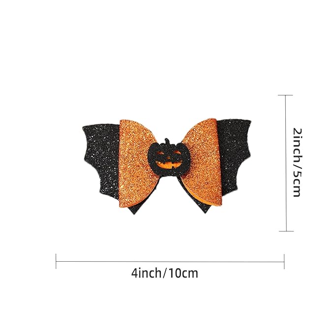 4 Pcs Halloween Hair Clips Bow Hair Accessories Cute Pumpkin