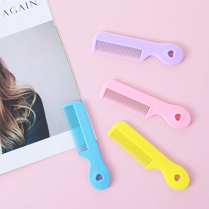 4 Pack Baby Hair Comb for Newborn, Round Colorful Tip Bristles Cute Comb Baby Grooming for Sensitive Scalp Skin for Infant, Toddler, Kids Grooming, Healthcare Kit
