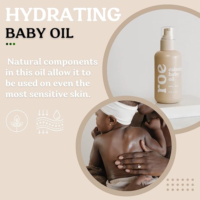 Baby Oil Calming & Soothes Rough and Irritated Skin | All Natural Non-Greasy Hydrating Baby Oil