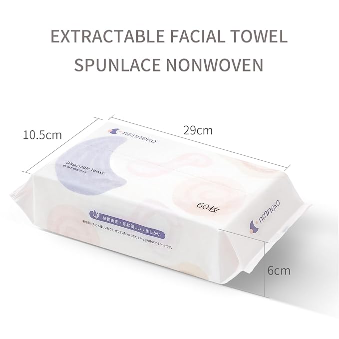 Disposable Face Towel XL Facial Wipes - Organic Vegan Biodegradable 100% Cotton