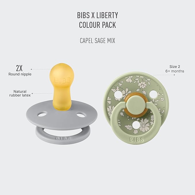 BIBS Liberty Pacifier | 2 Colour Natural Rubber Latex Soothers
