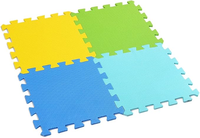 Meiqicool EVA Foam Puzzle Play Mat for Baby - Non Toxic Interlocking Soft Floor Tiles Color,20pcs