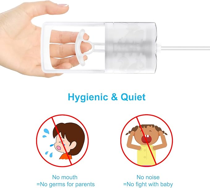 Baby Nasal Aspirator with Powerful Hand Pump & Non-invasive Nose Tip, Quiet & Comfortable Nose Suction for Baby (3 Fingers