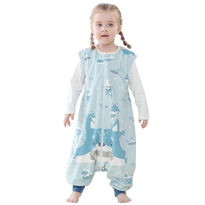 Infant Toddler Sleeping Bag, Baby Sleeping Sack Sleeveless 4 Season 1-3T, Dog