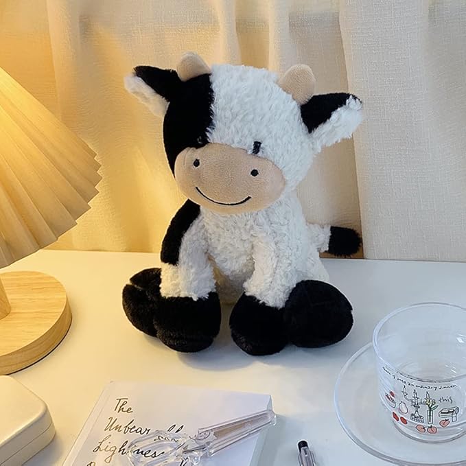 HWD 9.8'' Soft Cow Plush Dolls Stuffed Animals Toys Gifts for Kids, Toddler