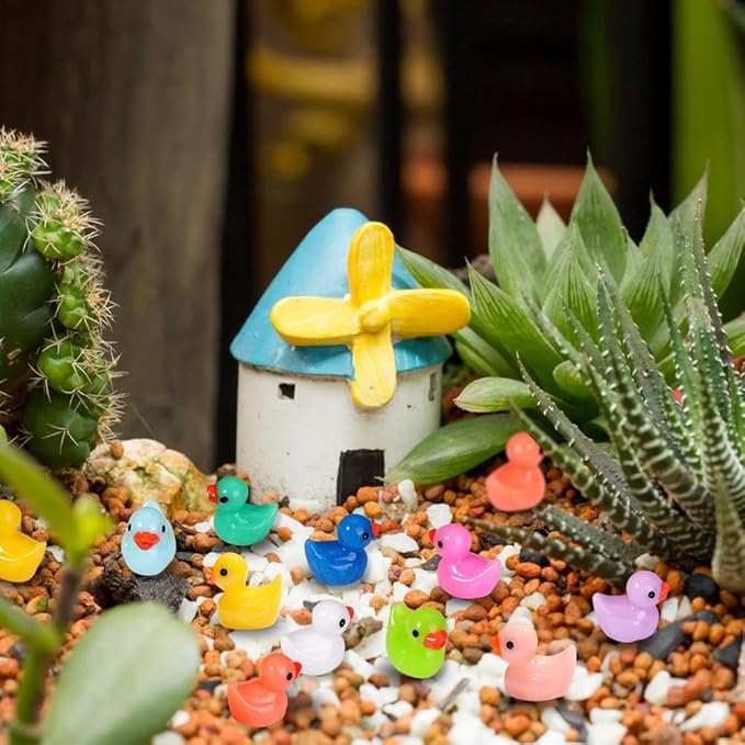 200pcs Tiny Ducks 10 Colors Little Duck Figures Mini Resin