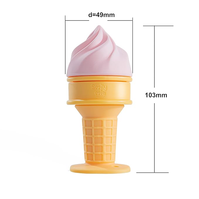Smily Mia Freezer Teether for Babies 12-18Months,Freezable Ice Cream Toy for 6-12Months Babies 3-6Months for
