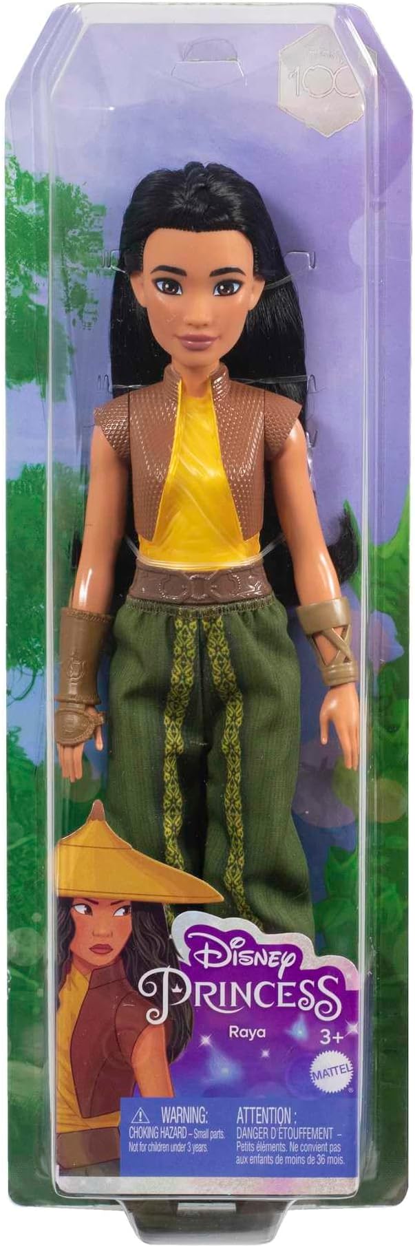 Mattel Disney Princess Toys, Raya Fashion Doll, Sparkling Look with Black Hair, Brown Eyes & Accessories, Inspired by the Movie