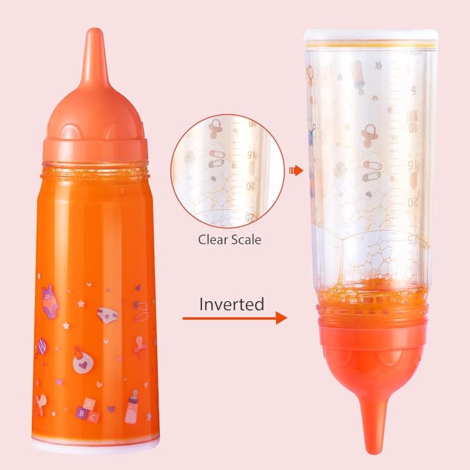 JOYIN Doll Magic Bottle Set, 2 Disappearing Magic Milk & 2 Toy