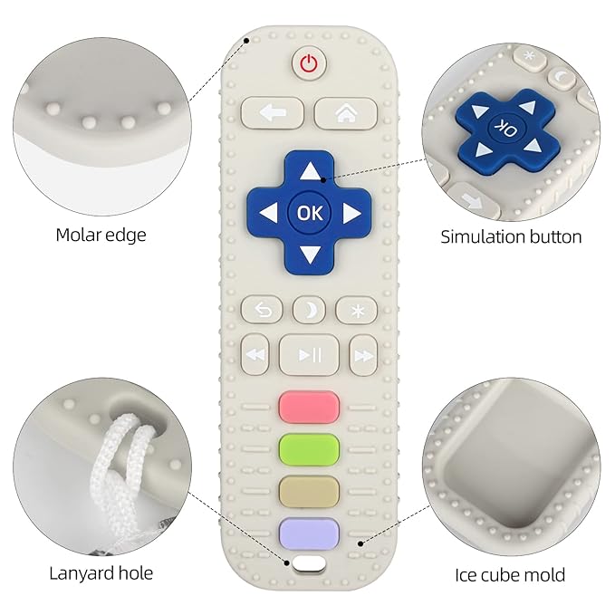 Chuya Silicone Baby Teether Toy TV Remote Control Shape Chew 3+ Months,