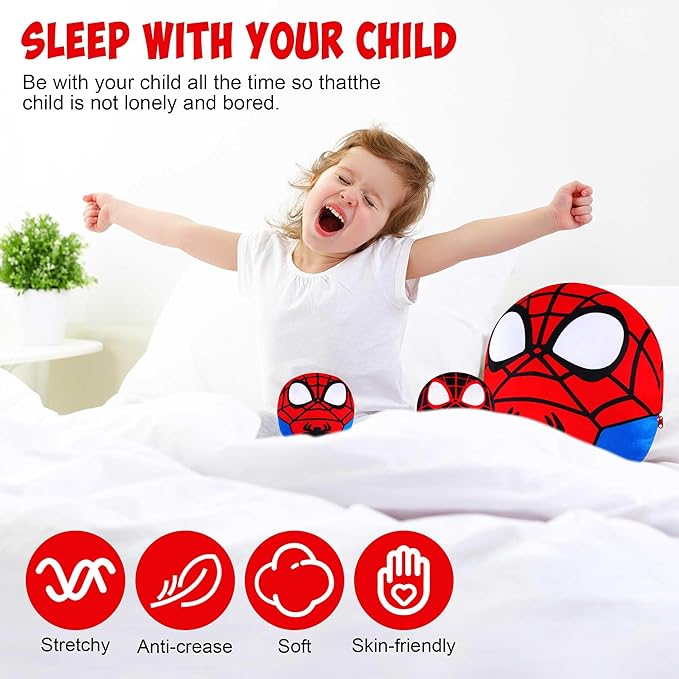 Hevano 3 in 1 Spider Plush Pillow, Super Soft Stuffed Animal Toys for Kids Adults 2 Babies