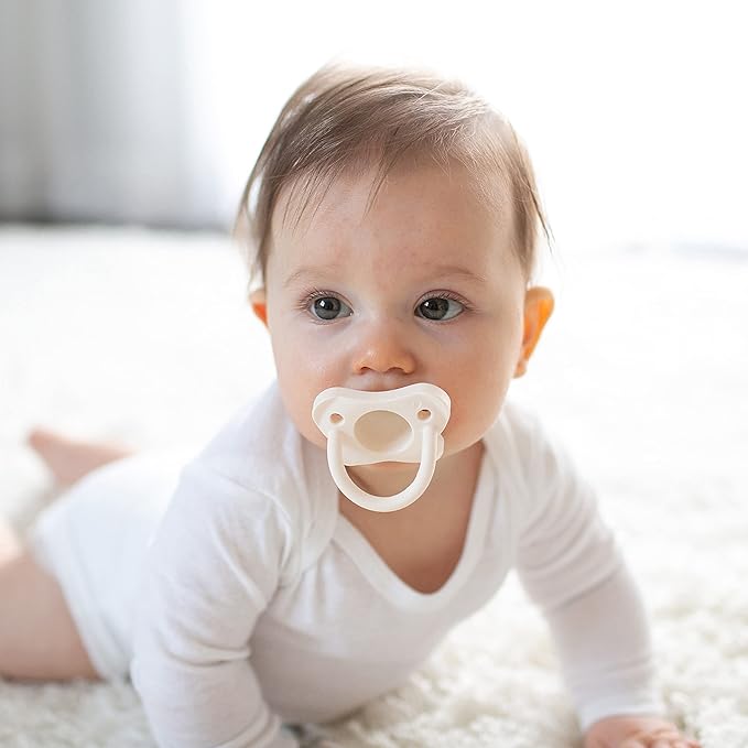 Dr. Brown's HappyPaci 100% Silicone Baby Pacifier, Contoured One-Piece Design 0-6m, BPA-Free, 3 Pack